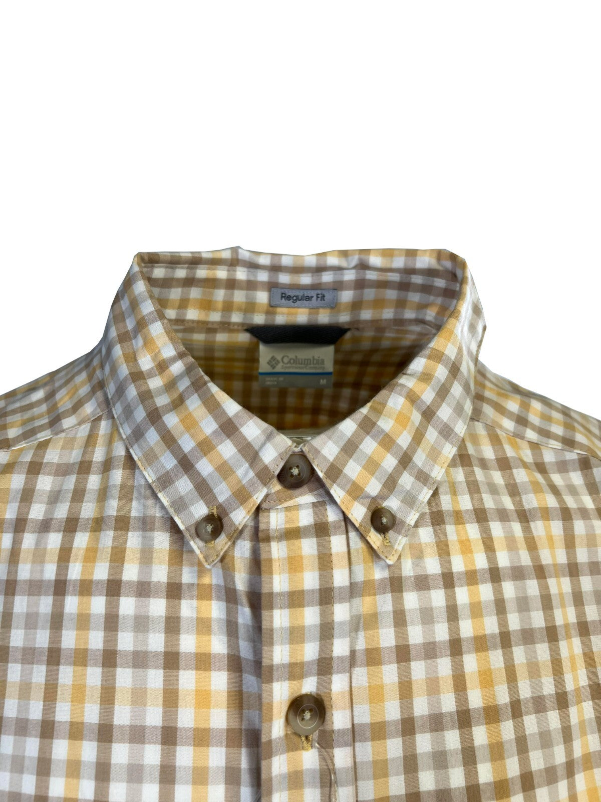 Columbia Men's Raw Yellow Brown Multi Plaid Rapid Rivers II S/S Shirt (715)