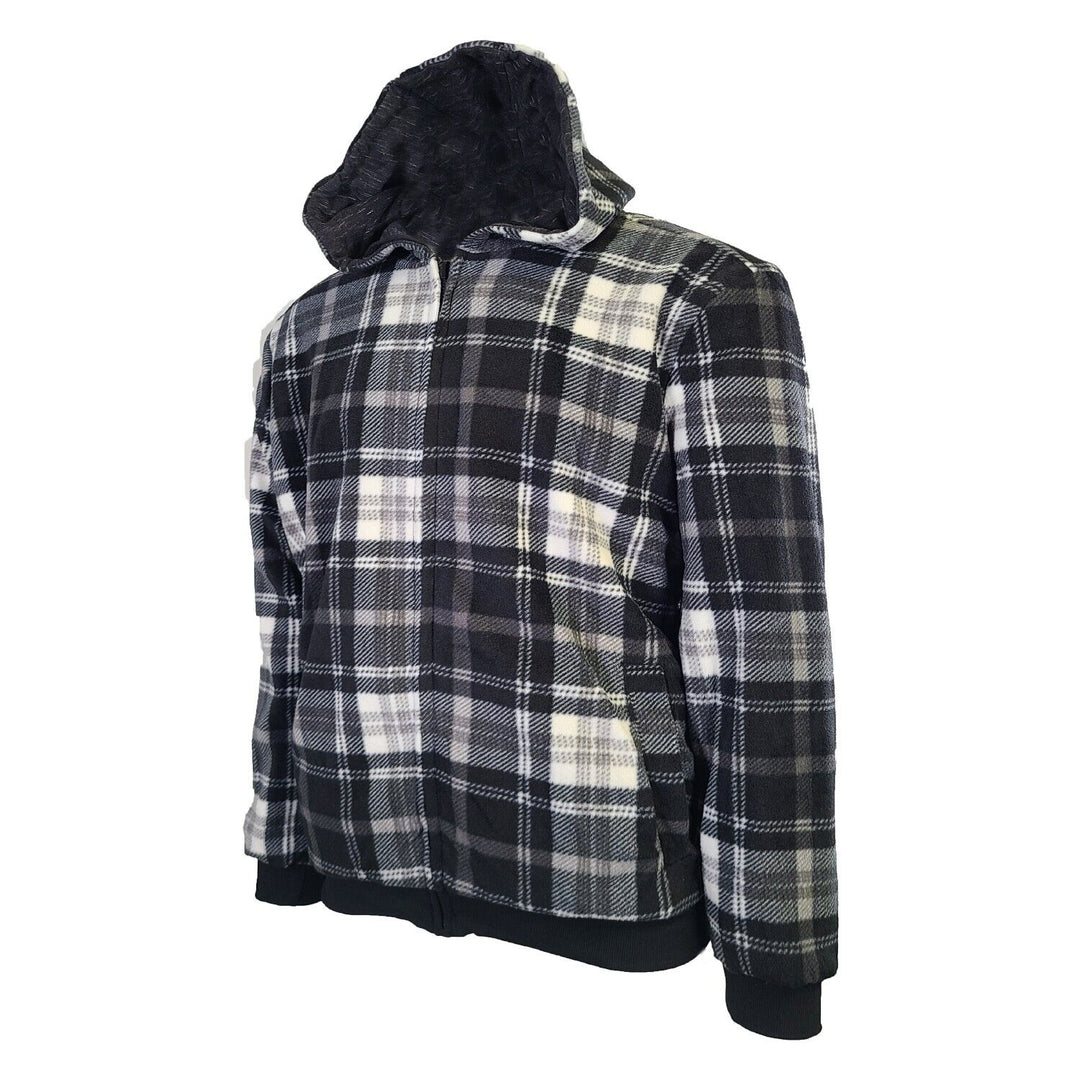Powerfix Profi Men's Anthracite Hoodie 2 in 1 Reversible Black Gray Plaid (S01)