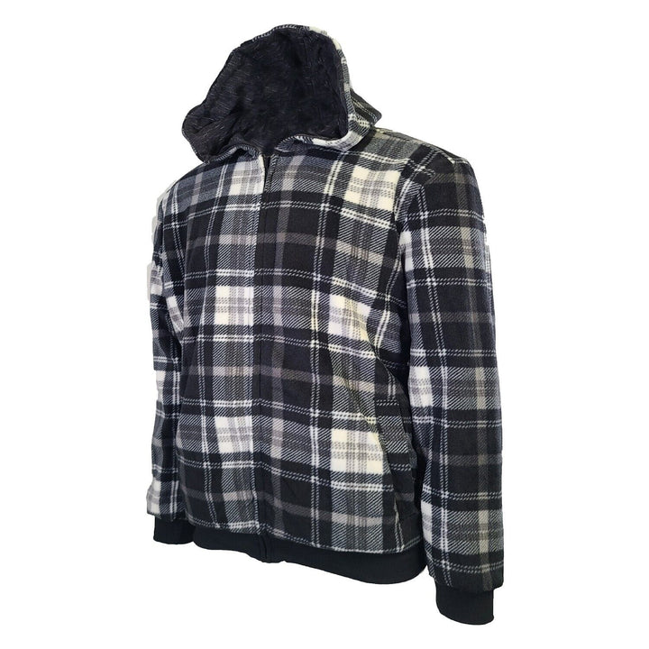 Powerfix Profi Men's Anthracite Hoodie 2 in 1 Reversible Black Gray Plaid (S01)