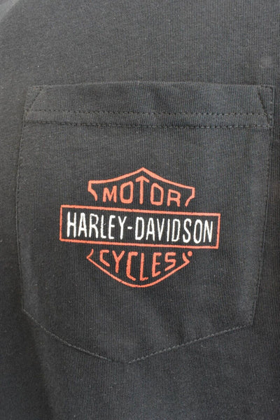 Harley-Davidson Men's T-Shirt Pocket Logo With Riding Back Graphics (S78)