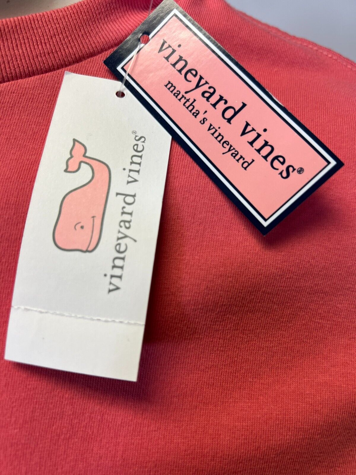 Vineyard Vines Men's Jetty Red T-Shirt Burgers & Fries Whale Fill L/S Tee (S01)