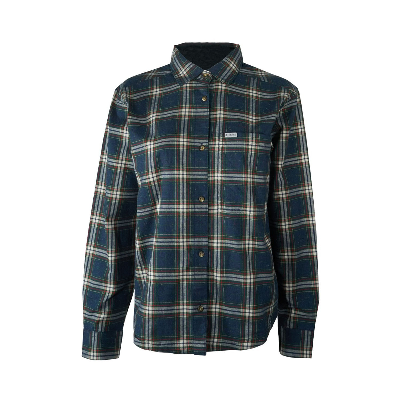 Columbia Women's Shirt Blue Point Creek Everyday Tartan Woven Long Sleeve Shirt