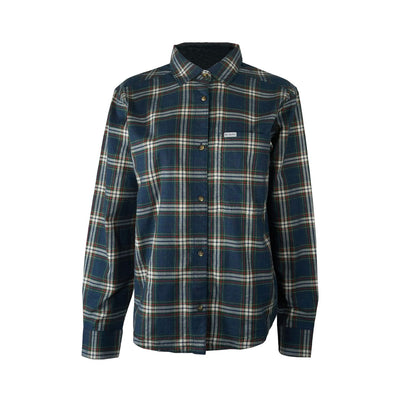 Columbia Women's Shirt Blue Point Creek Everyday Tartan Woven Long Sleeve Shirt