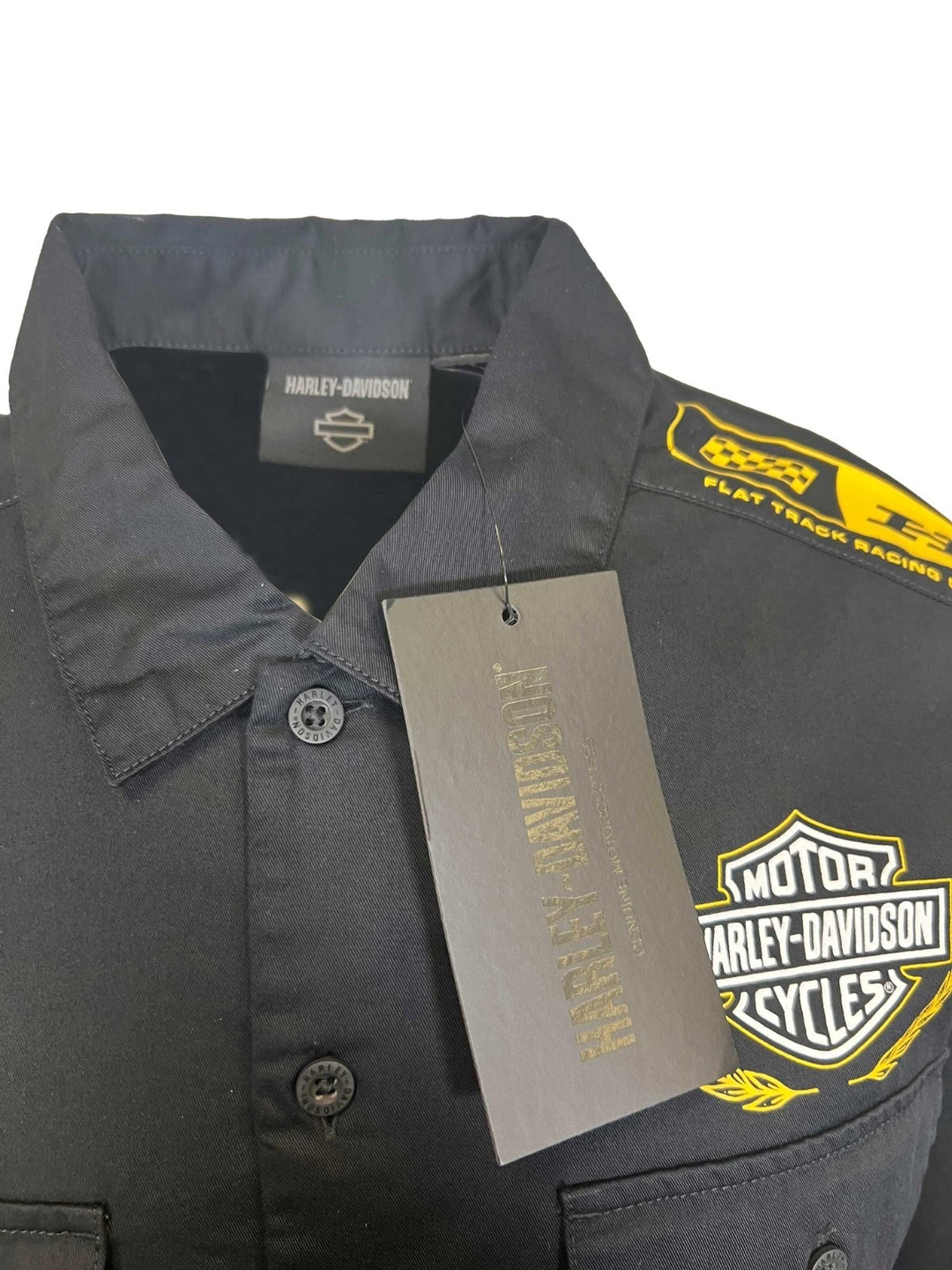 HD Branded  Men’s Black Shirt Trophy Eagle Racing Mechanic L/S (354)