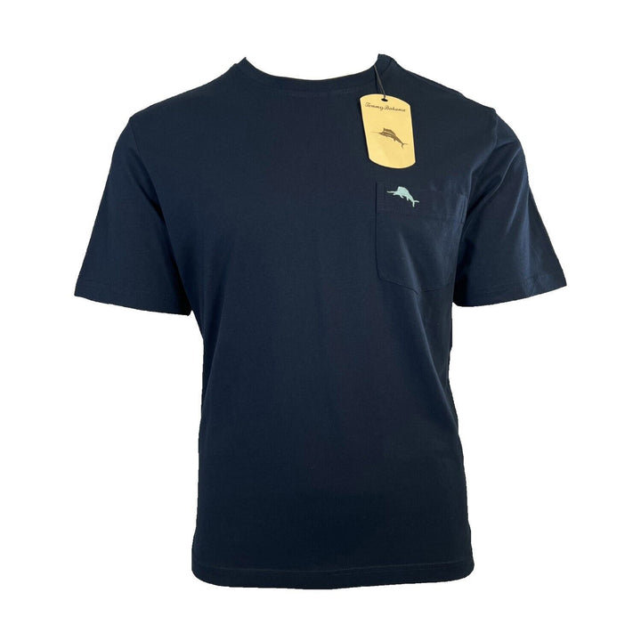 Tommy Bahama Men's Navy Blue T-Shirt Crew Neck Bali Skyline Blue Logo Tee (S53)