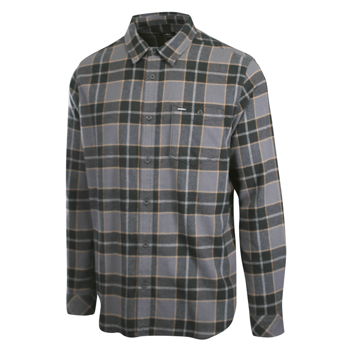 O'Neill Men's Black Shirt Redmond Plaid Stretch Flannel Long Sleeve (S26)