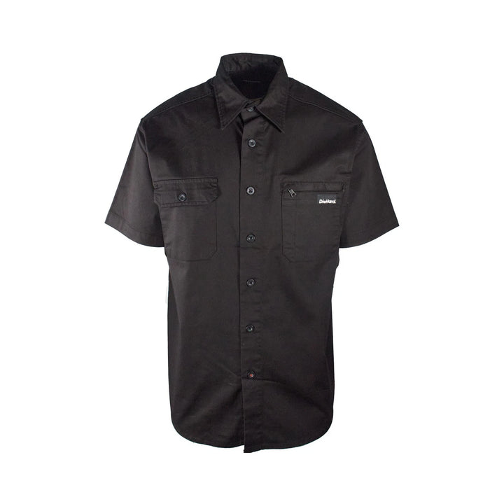 DieHard Men's Shirt Work Twill Resists Short Sleeve Black, Navy, Grey