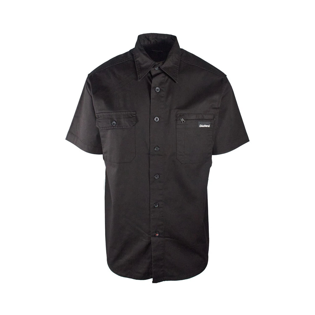 DieHard Men's Shirt Work Twill Resists Short Sleeve Black, Navy, Grey