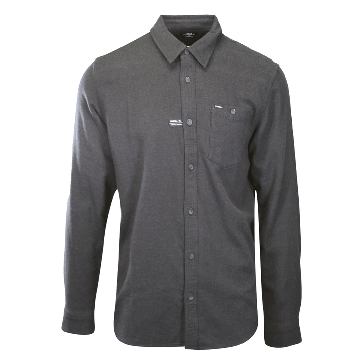 O'Neill Men's Black Shirt Redmond Solid Stretch Flannel Long Sleeve (S20)
