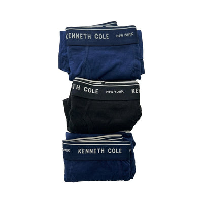 Kenneth Cole Men's 3 Pack Boxer Navy Black Navy Boxer Briefs (S10)