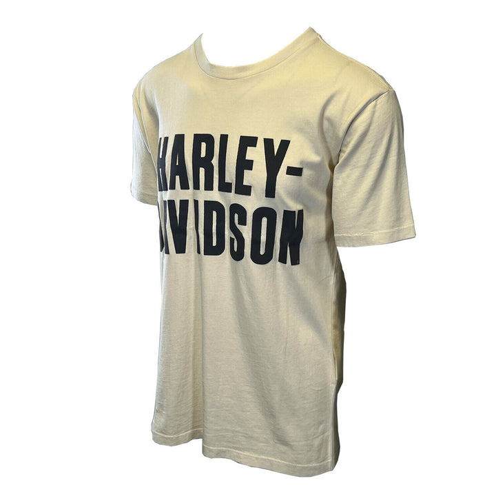 HD Branded Men's Bone White T-Shirt Letter Jersey Appliqué S/S Tee (S97)