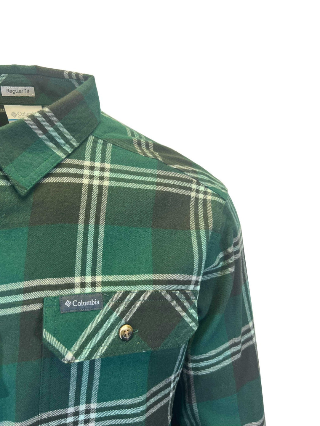 Columbia Men's Rain Forest Trails Edge Plaid Shirt Flare Gun Stretch Flannel L/S