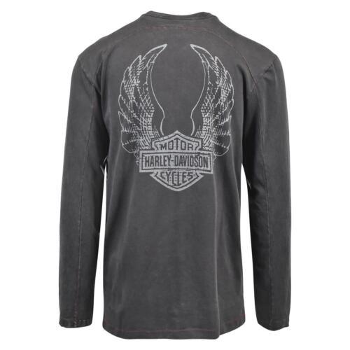 HD Branded Men's T-Shirt Specialty Washed Long Sleeve Henley (S43)