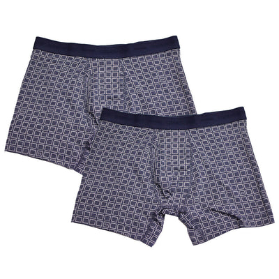 Kenneth Cole Men's 2 Pack KC Box Design Navy Grey Boxer Briefs (S04)