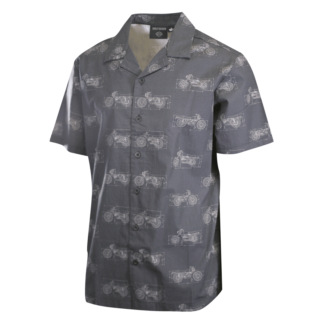 HD Branded Men's Shirt Dark Grey Fueled Allover Custom Print S/S (S61)