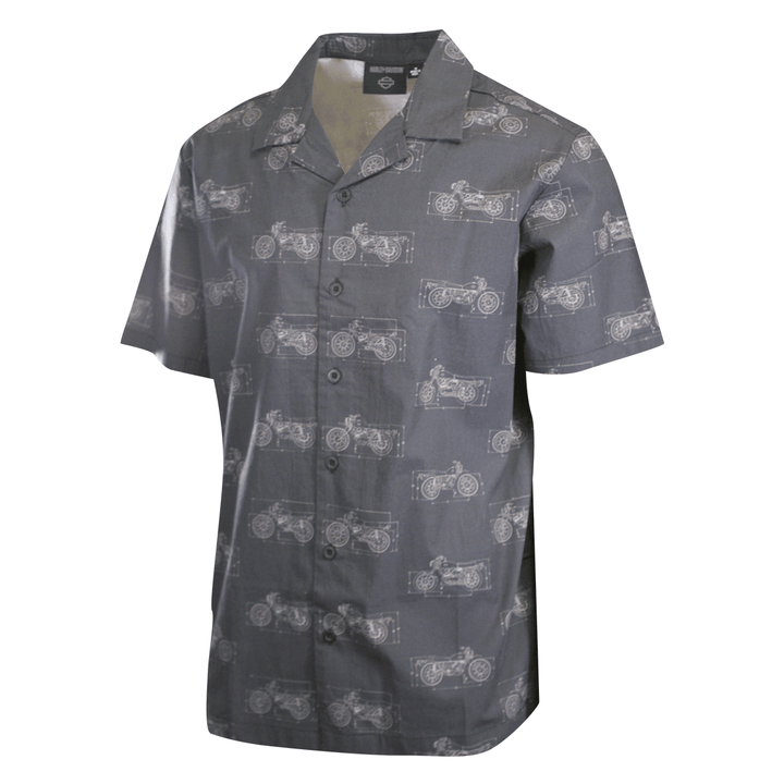 HD Branded Men's Shirt Dark Grey Fueled Allover Custom Print S/S (S61)