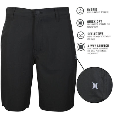 Hurley Men's All Day Hybrid 4-Way Stretch Walk Shorts - Quick Dry, Reflective, Machine Washable