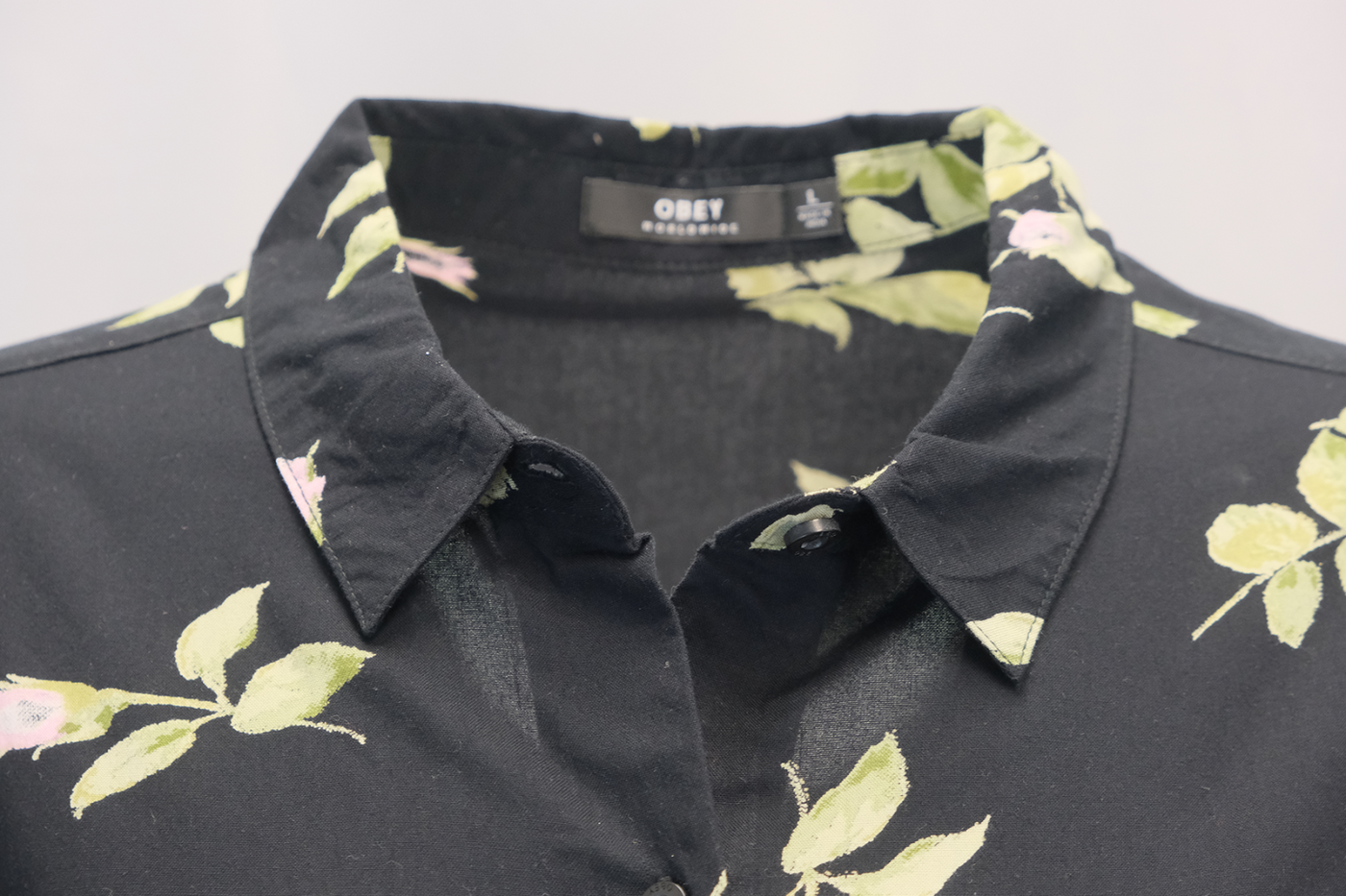OBEY Women's Black Floral L/S Shirt (S03)