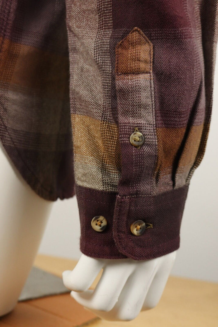 Carhartt Women's Wine Gold Cream Plaid Hooded L/S Woven Shirt