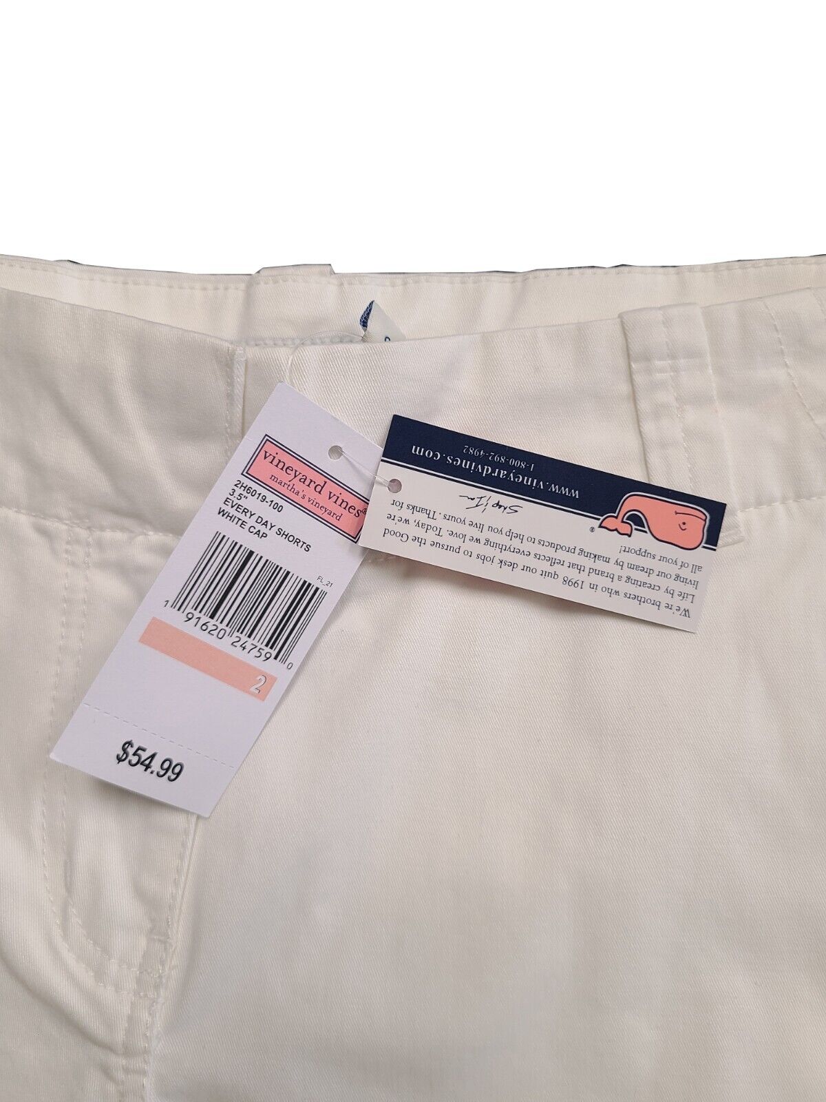 Vineyard Vines Women's White Cap Shorts Everyday Solid Pockets (S01)