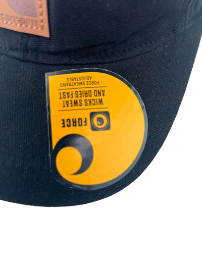 Carhartt Black Canvas Cap FastDry Comfort Center Logo Patch (S04)