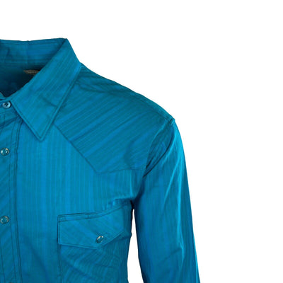 Wrangler Men's Teal Shirt Wrancher Long Sleeve Comfort (S03)