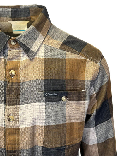 Columbia Men's Dark Stone Shirt Ombre Buffalo Cornell Woods Flannel Shirt (278)