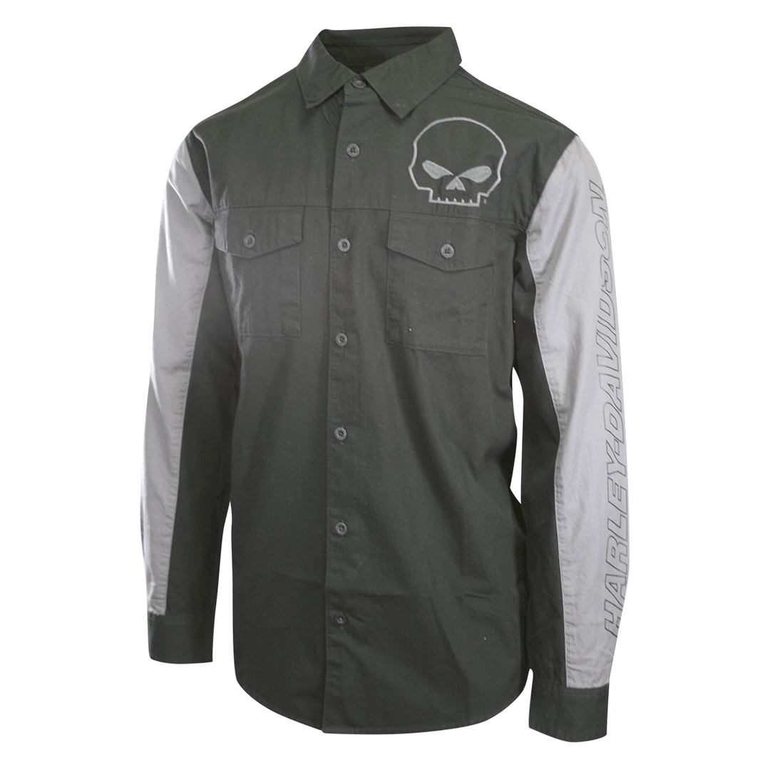 HD Branded Men's Shirt Black Beauty Willie G Skull Viper L/S (S63)