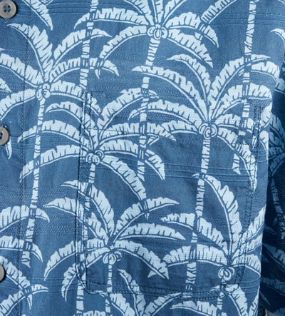 Tommy Bahama Men's Regal Blue Shirt Palm Bliss Button-Up Cotton Pocket S/S (S15)