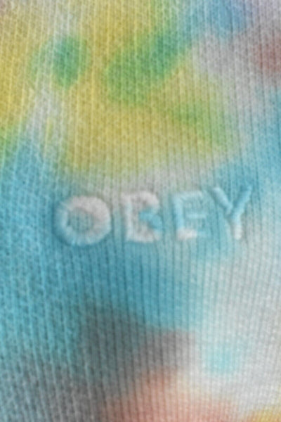 OBEY Men's Sweatshirt Aqua Multi Mini Bold Tie Dye Crew Neck (126)