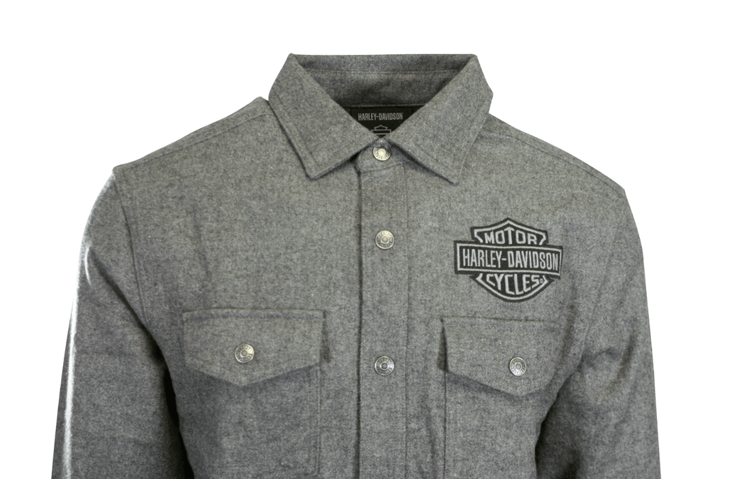 HD Branded Men's Shirt Dark Grey Shadow Long Sleeve Woven (S60)