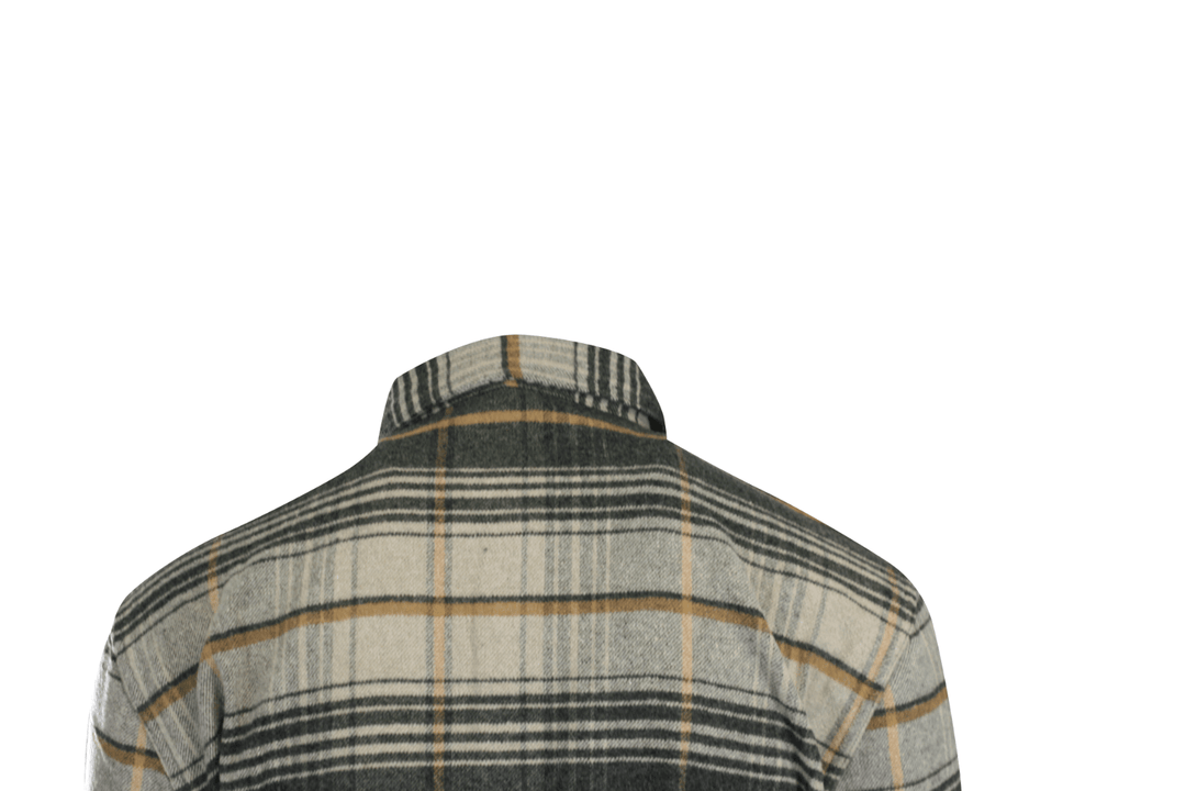 HD Branded Men's Shirt Grey Plaid Bar & Shield Premium L/S (S62)