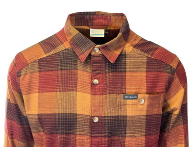 Columbia Men's Dark Amber Multi Buffalo Check Shirt Cornell Woods Flannel (681)