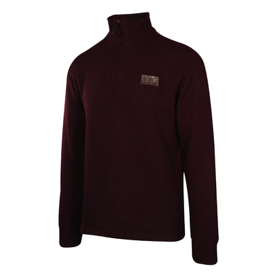 Realtree Men's Sweater Burgundy Mock Neck Long Sleeve (S01)