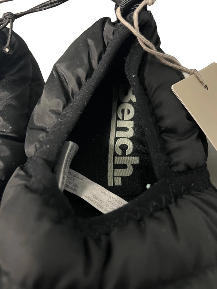 Bench Juniors Kid's Black Puffer Slippers with Rubber Sole FiberFill (S01)