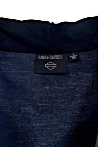 Harley-Davidson Men's Denim Jacket Blue Dark Wash Patch Logo (101)
