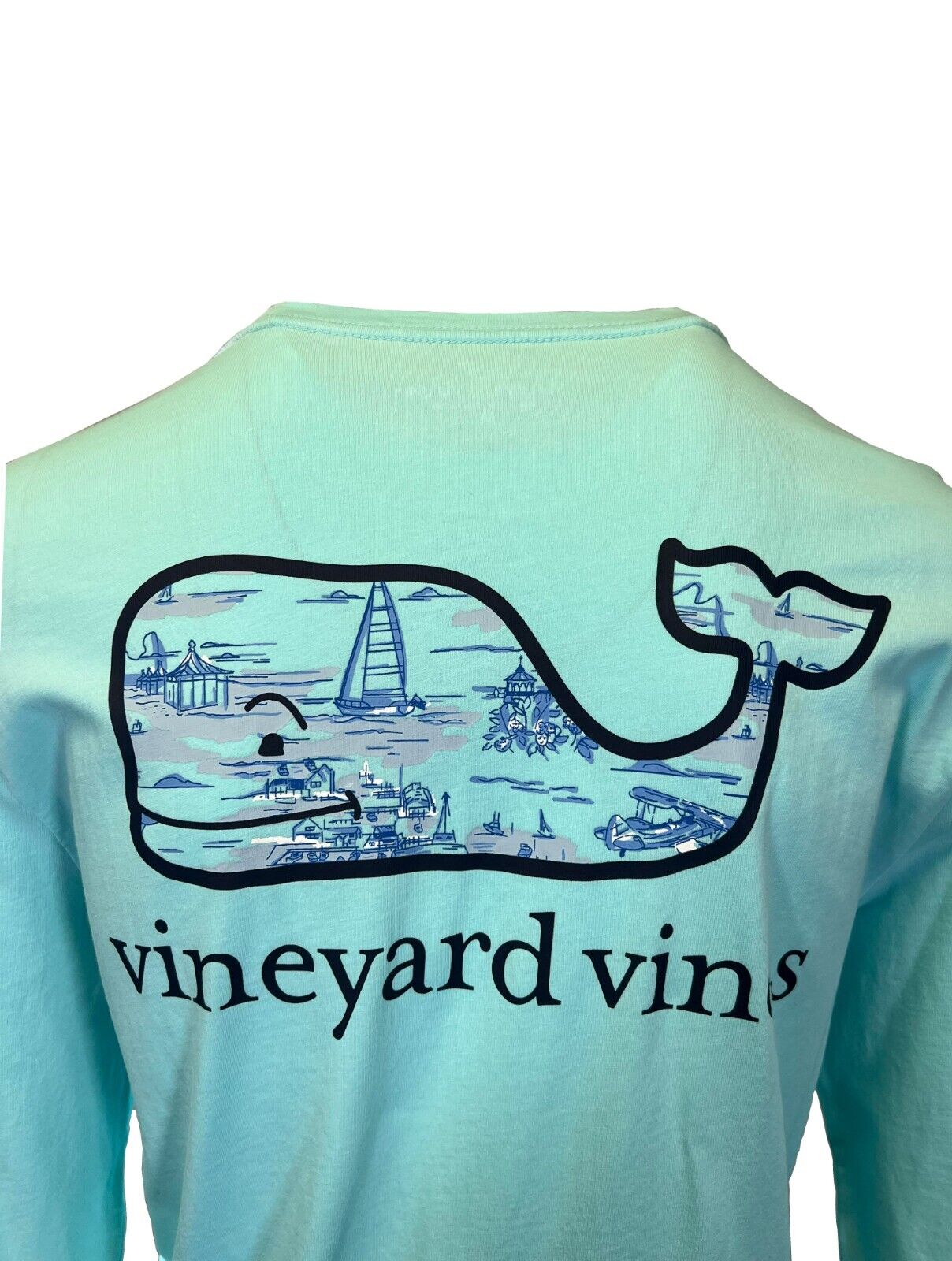 Vineyard Vines Men’s Island Paradise T-Shirt Edgartown Scenic Whale Fill (S02)