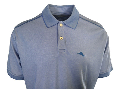 Tommy Bahama Men's Rococo Blue Performance Polo 2 Buttons T-Shirt S/S (S15)