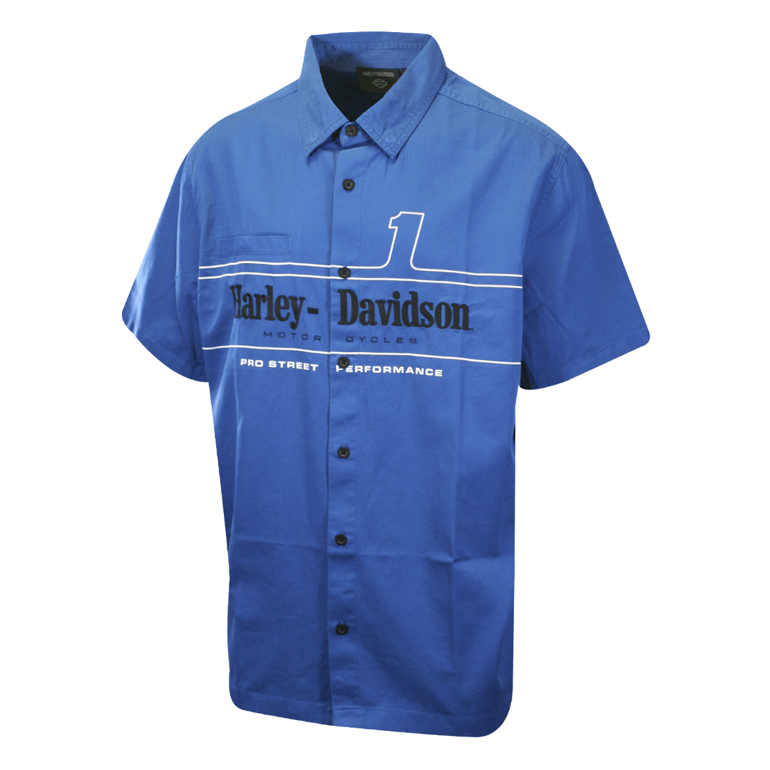 HD Branded Men's True Blue Shirt #1 Racing Logo Short Sleeve (S19)