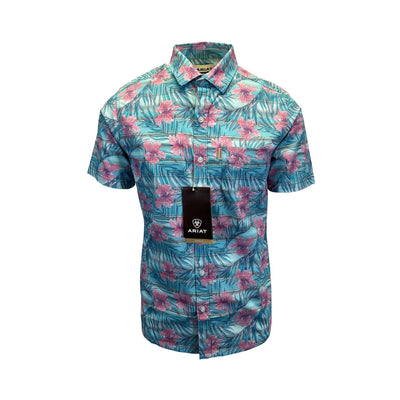 Ariat Men's Misty Jade Shirt Monroe Floral Stretch Modern Fit (S44)