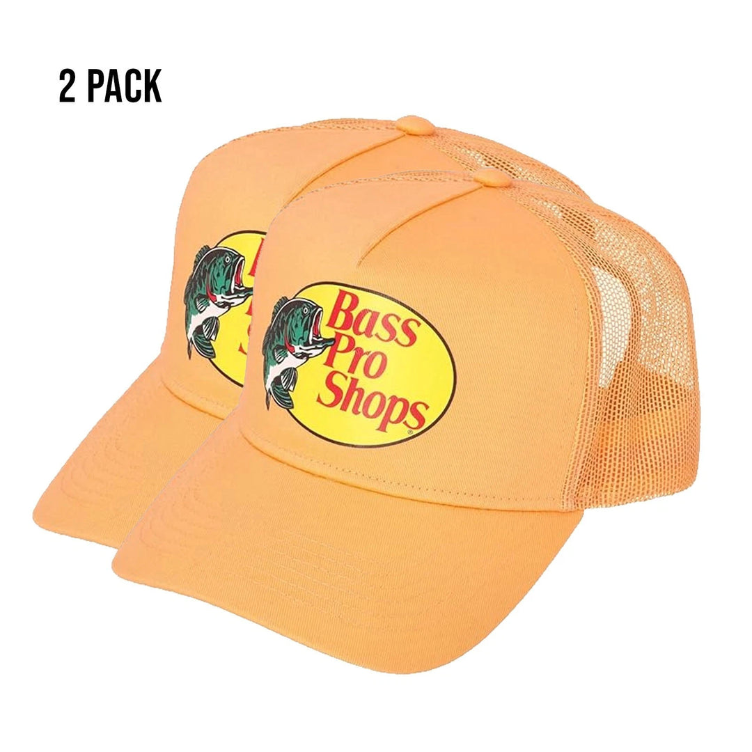 Bass Pro Shops Cap Pastel Orange Snapback Outdoor Trucker Hat- 2 Pack (S10)