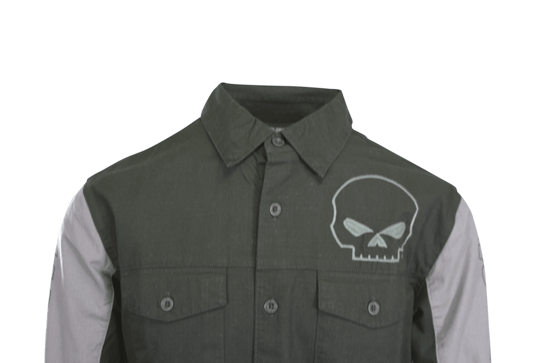 HD Branded Men's Shirt Black Beauty Willie G Skull Viper L/S (S63)