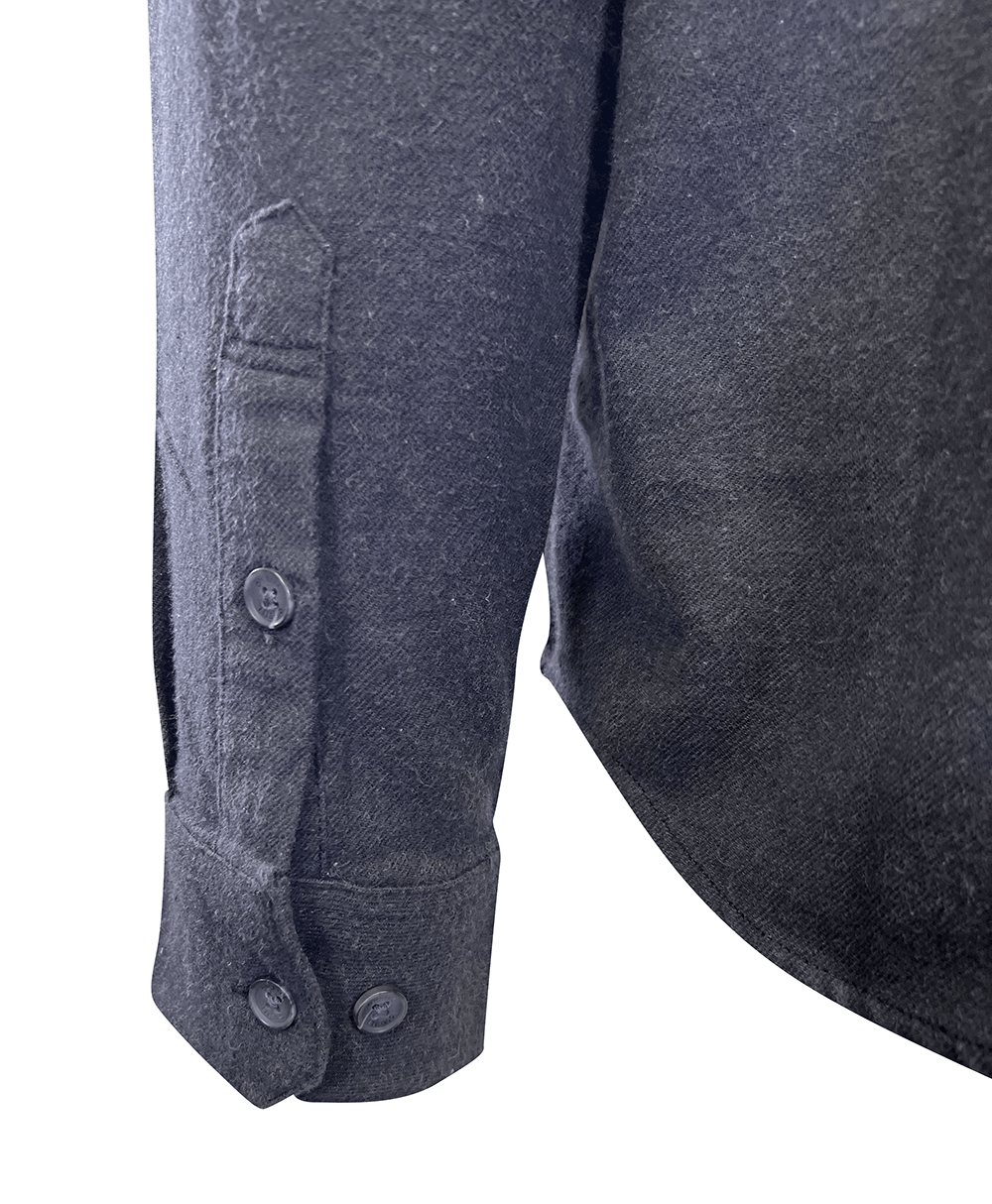 O'Neill Men's Black Shirt Redmond Solid Stretch Flannel Long Sleeve (S20)