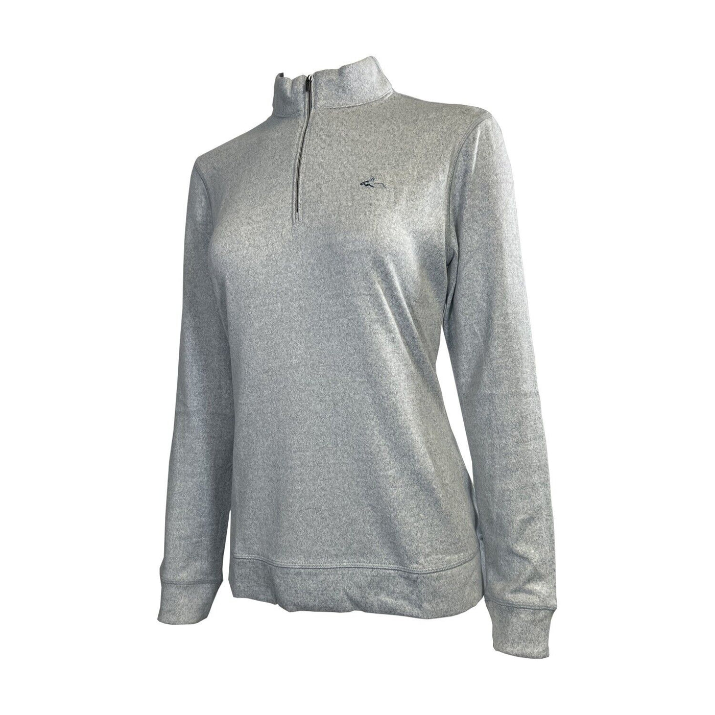 Greg Norman Women's Grey T-Shirt Bghe Heathered 1/4 Zip Mock L/S