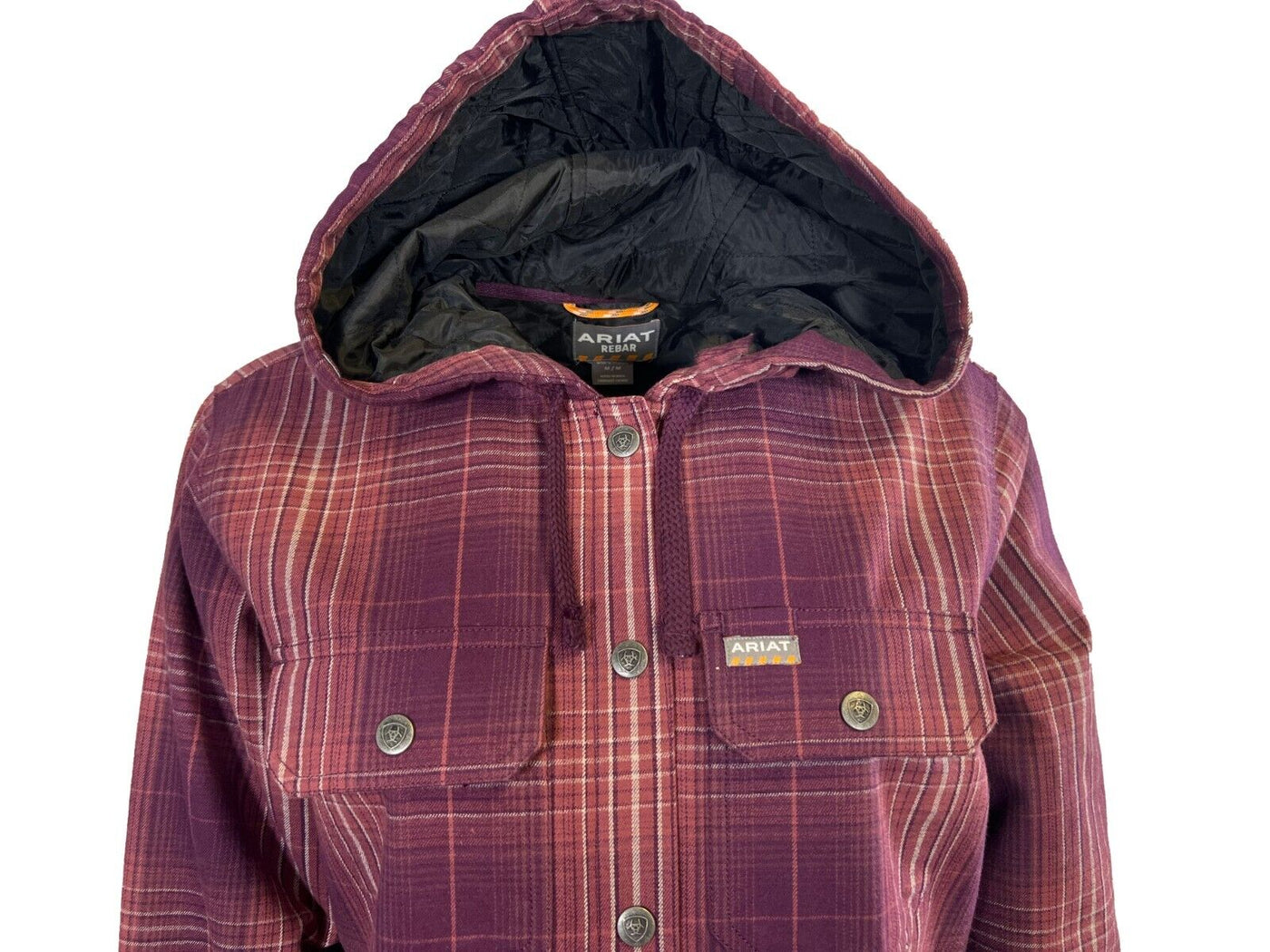 Ariat Women's Potent Purple Plaid Shirt Rebar Flannel Jacket (S04)