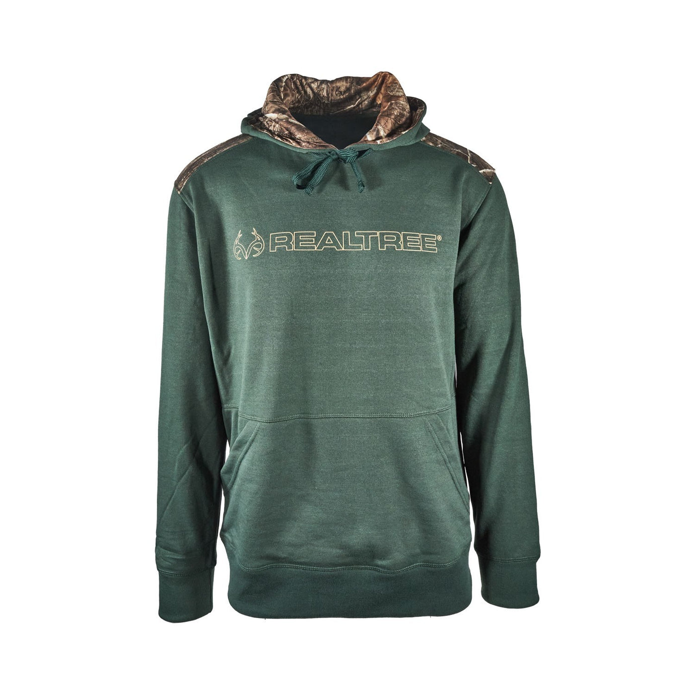Realtree Men’s Hoodie Edge Camo Lined Hunting Pullover (Forest Green, Black)