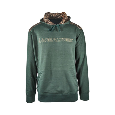 Realtree Men’s Hoodie Edge Camo Lined Hunting Pullover (Forest Green, Black)