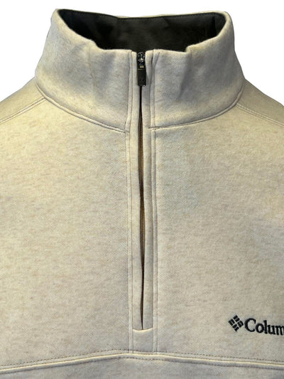 Columbia Men's Oatmeal Heather Sweatshirt Hart Mountain Half Zip L/S (S06)