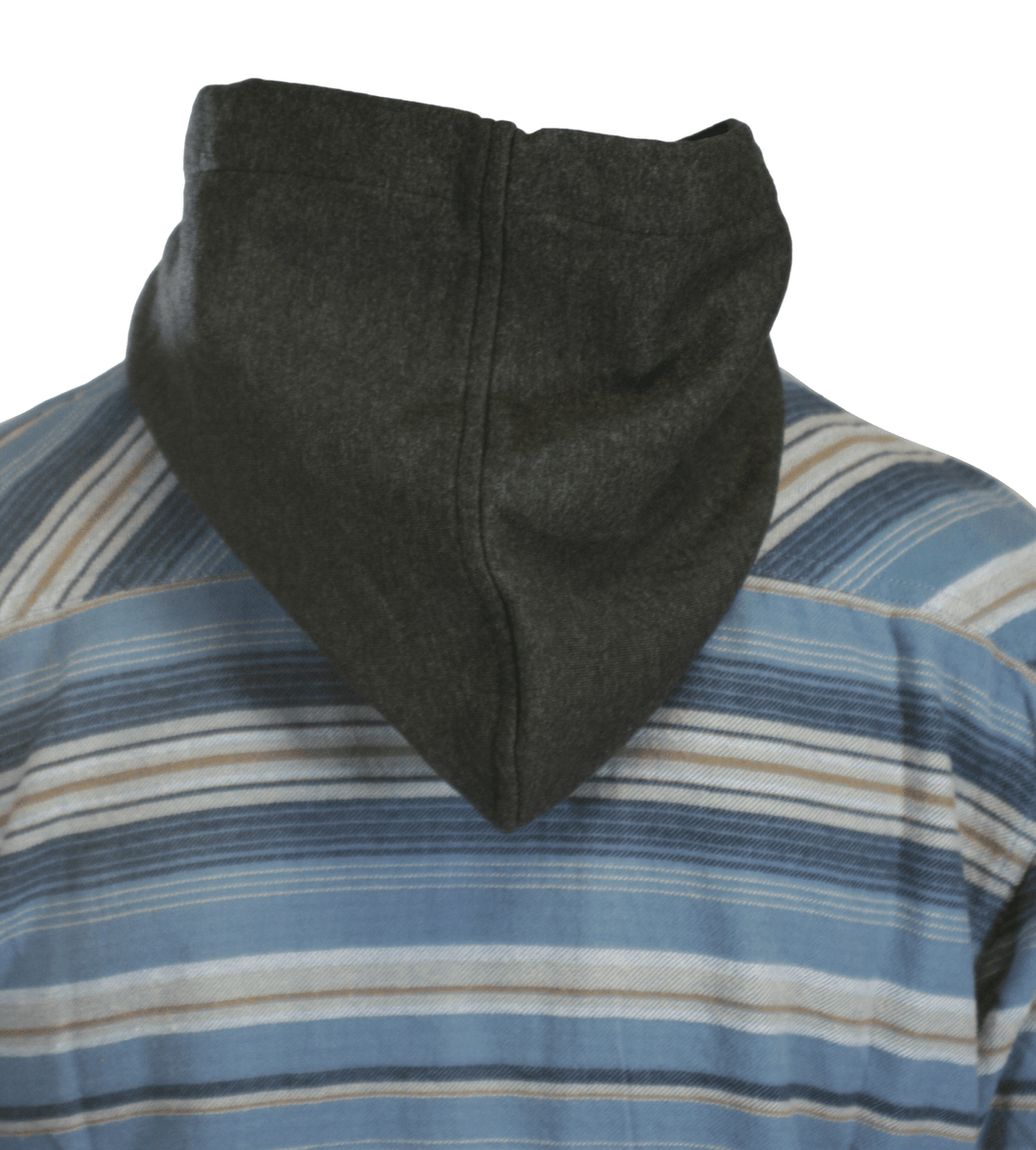 O'Neill Men's Blue Shadow Flannel Shirt Redmond Hooded Horizontal Striped (S18)