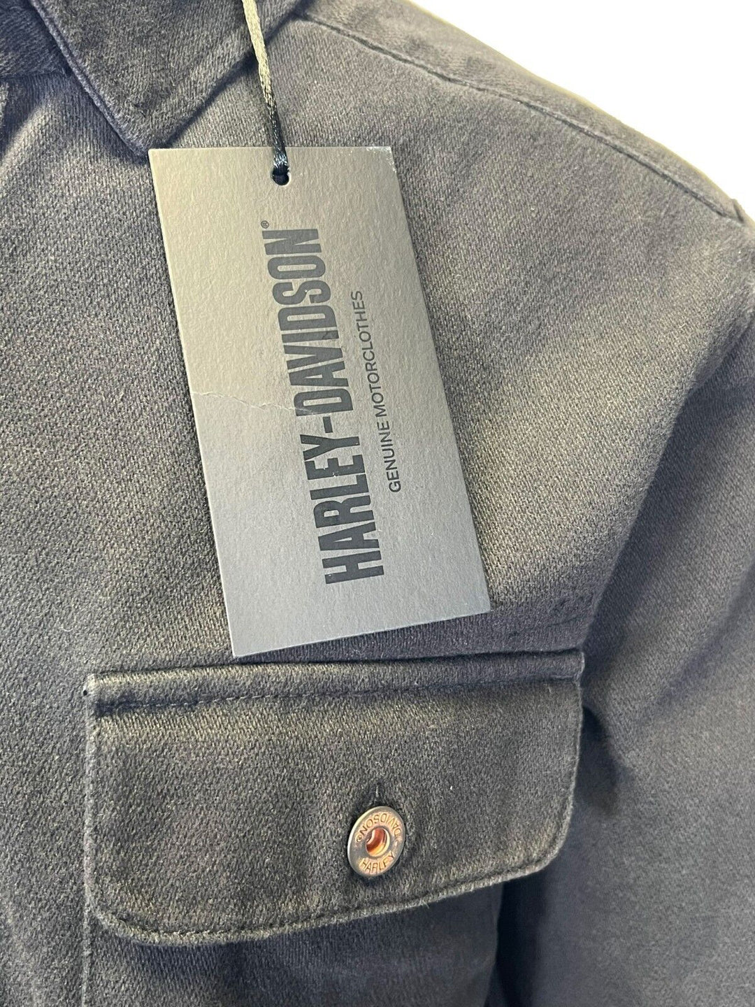 HD Branded Men's Black Shirt Logo Patch Embroidered Long Sleeve (S76)